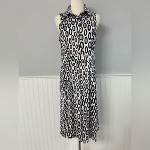 Shelby & Palmer Monochrome Patterned Midi Dress